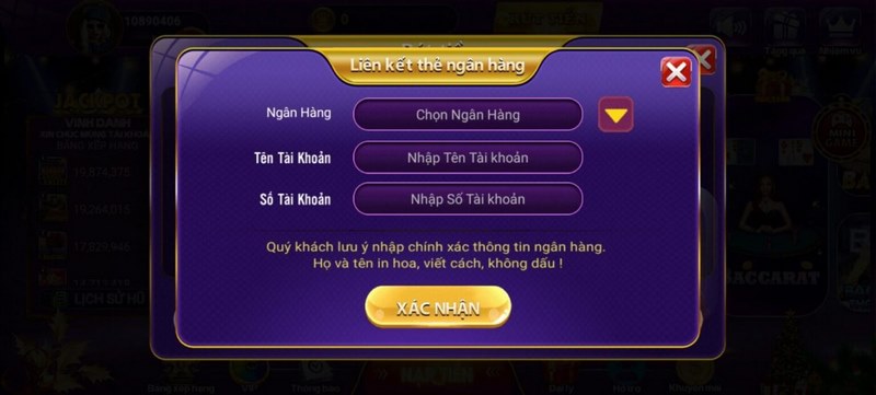 Các bước rút tiền tại 68 Game Bài qua Ngân hàng