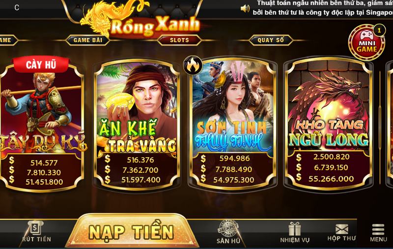 Slot game thịnh hành tại Rongxanh