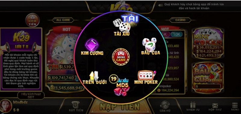 Giao diện cực cuốn hút tại cổng game K29