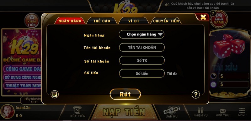 Cách rút tiền siêu nhanh từ K9 cho game thủ mới chơi