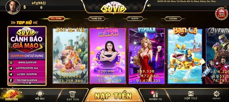 Game bài đổi thưởng hấp dẫn nhất tại Suvip