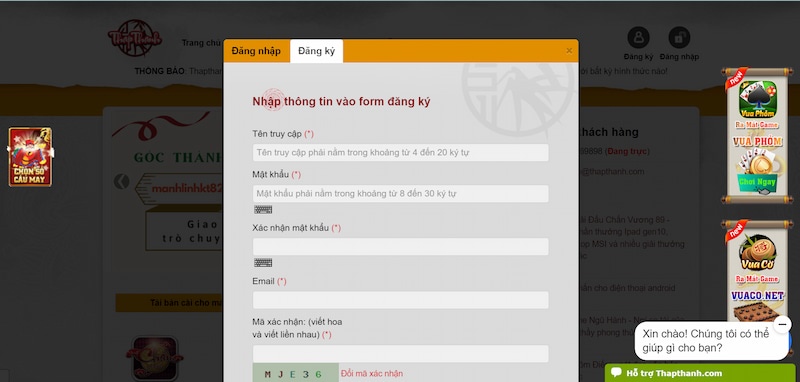 Cách đăng ký Thapthanh
