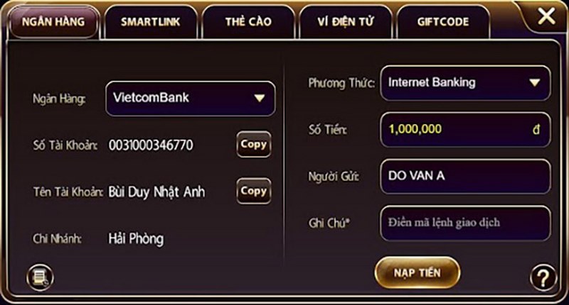 Hướng dẫn nạp rút cực nhanh tại cổng game V8 club